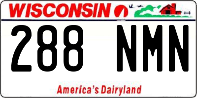 WI license plate 288NMN