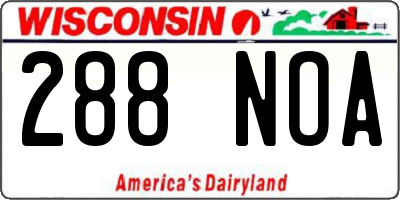 WI license plate 288NOA