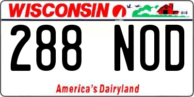 WI license plate 288NOD
