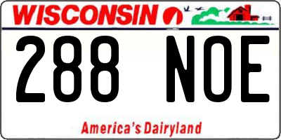 WI license plate 288NOE