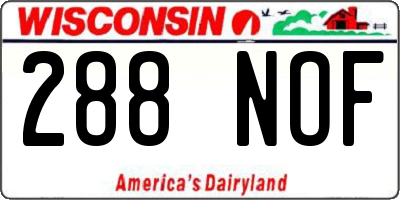 WI license plate 288NOF