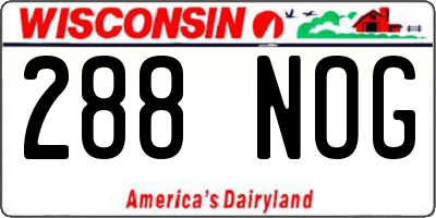 WI license plate 288NOG
