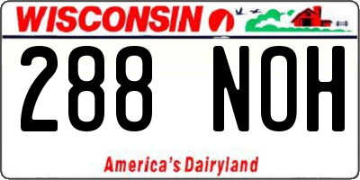 WI license plate 288NOH