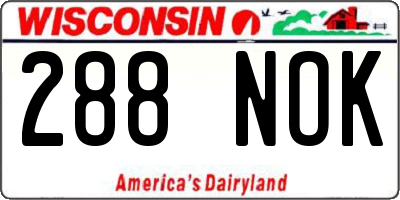 WI license plate 288NOK