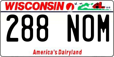 WI license plate 288NOM
