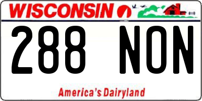 WI license plate 288NON