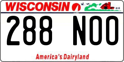 WI license plate 288NOO