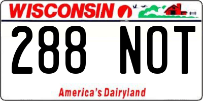 WI license plate 288NOT