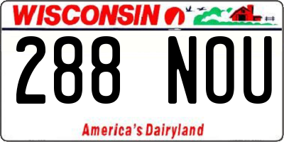 WI license plate 288NOU
