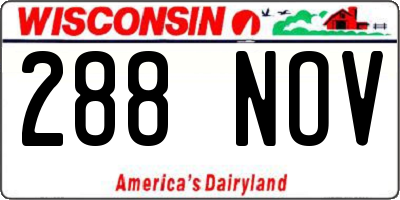 WI license plate 288NOV