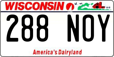 WI license plate 288NOY