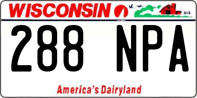 WI license plate 288NPA