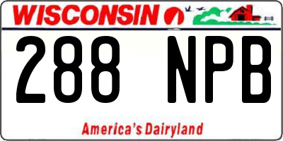 WI license plate 288NPB