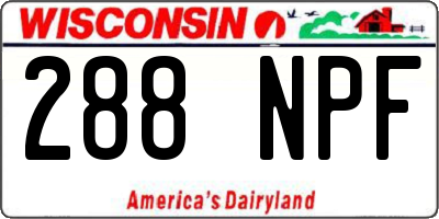 WI license plate 288NPF