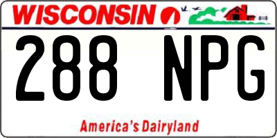 WI license plate 288NPG