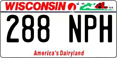 WI license plate 288NPH