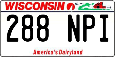WI license plate 288NPI