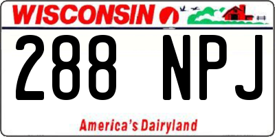 WI license plate 288NPJ