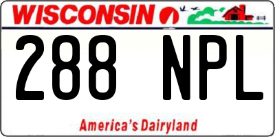 WI license plate 288NPL