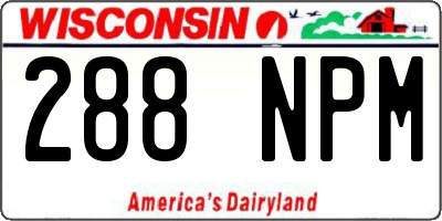 WI license plate 288NPM