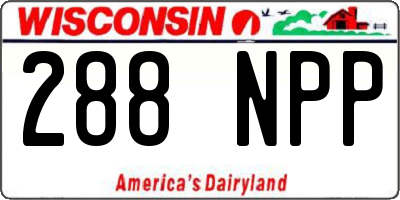WI license plate 288NPP