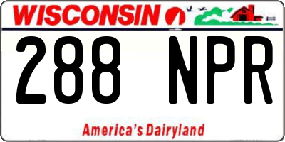 WI license plate 288NPR