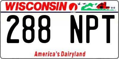 WI license plate 288NPT