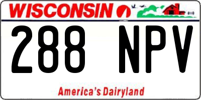 WI license plate 288NPV