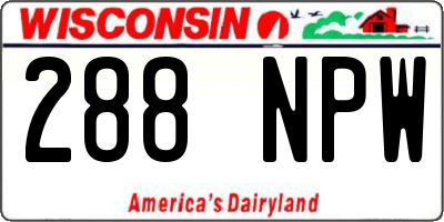 WI license plate 288NPW