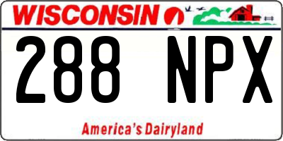WI license plate 288NPX