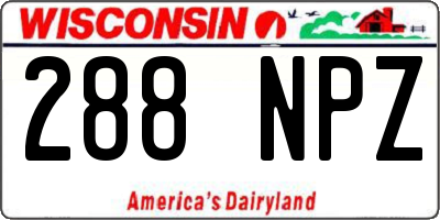 WI license plate 288NPZ
