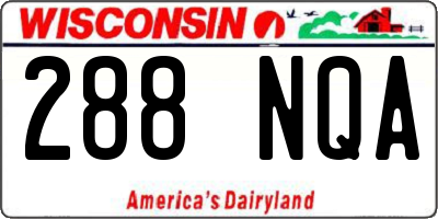 WI license plate 288NQA