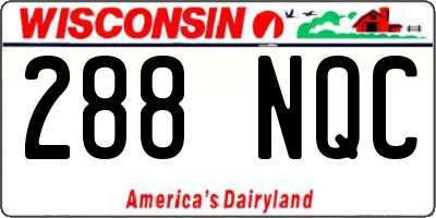 WI license plate 288NQC