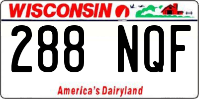 WI license plate 288NQF