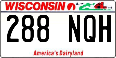 WI license plate 288NQH