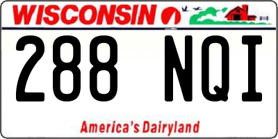 WI license plate 288NQI