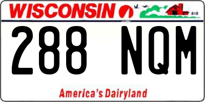 WI license plate 288NQM