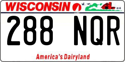 WI license plate 288NQR