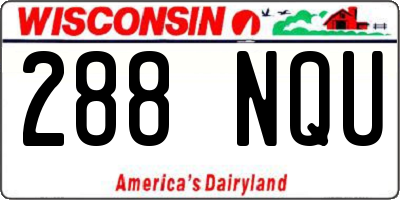 WI license plate 288NQU