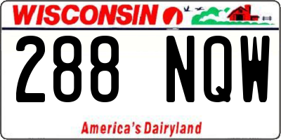 WI license plate 288NQW