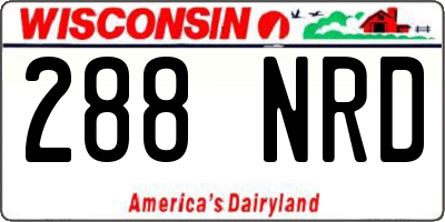 WI license plate 288NRD