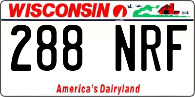 WI license plate 288NRF