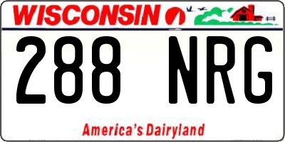 WI license plate 288NRG