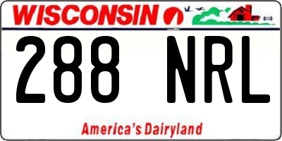 WI license plate 288NRL