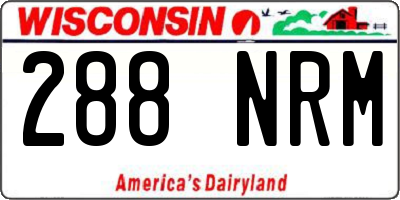 WI license plate 288NRM