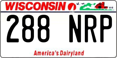 WI license plate 288NRP