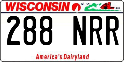 WI license plate 288NRR