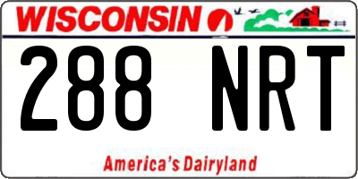 WI license plate 288NRT
