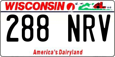 WI license plate 288NRV