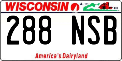 WI license plate 288NSB